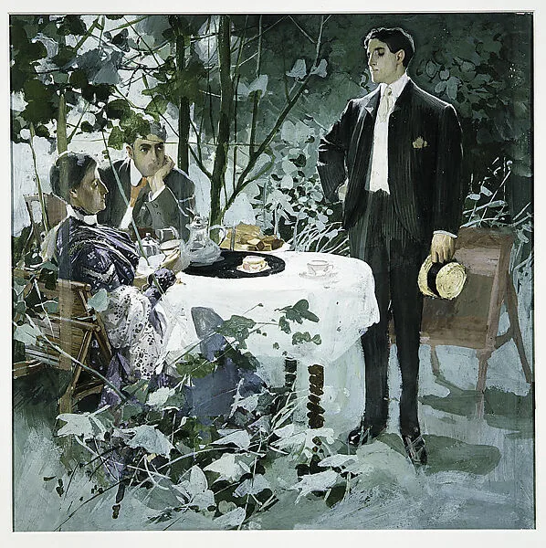 At Tea — Joseph Christian Leyendecker