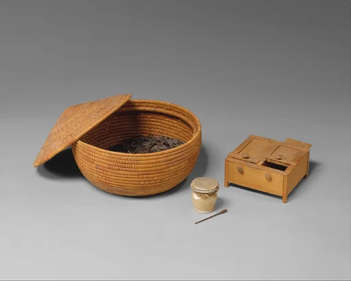 Basket and toilet articles