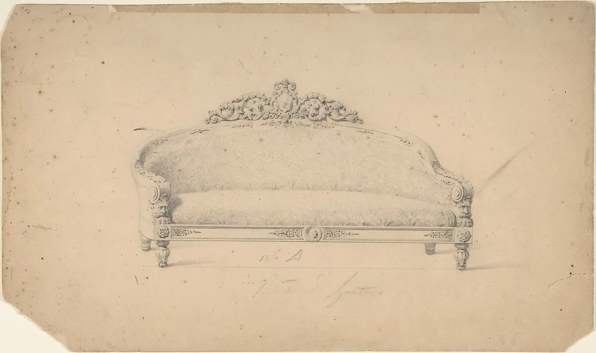 Design for a Couch — Anonymous, Italian, 19th century