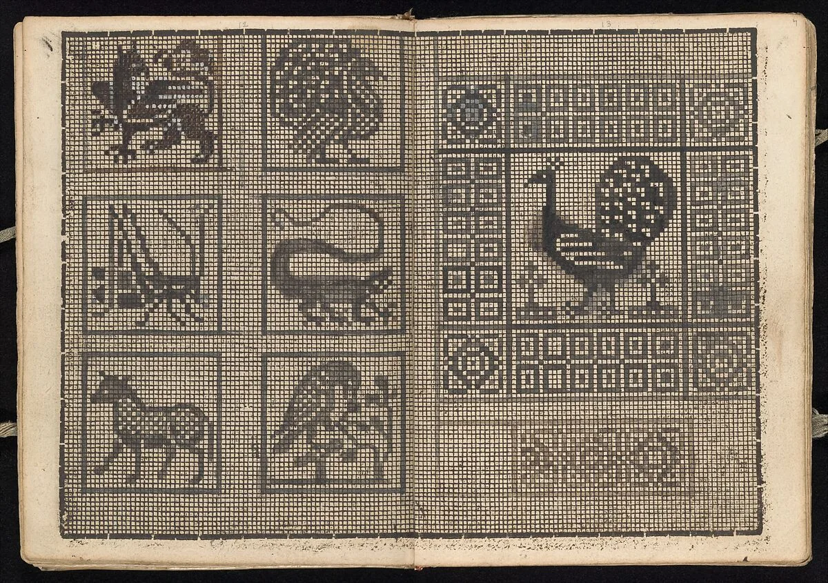Manuscript album of designs for lace and embroidery — Anonymous, German, 16th century