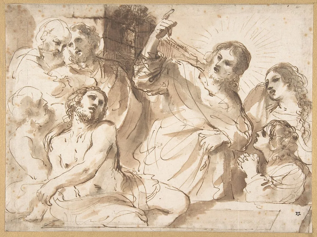 The Raising of Lazarus — Guercino (Giovanni Francesco Barbieri)