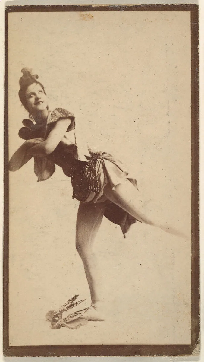 Actress balancing on one leg, from the Actresses series (N668) — Unknown