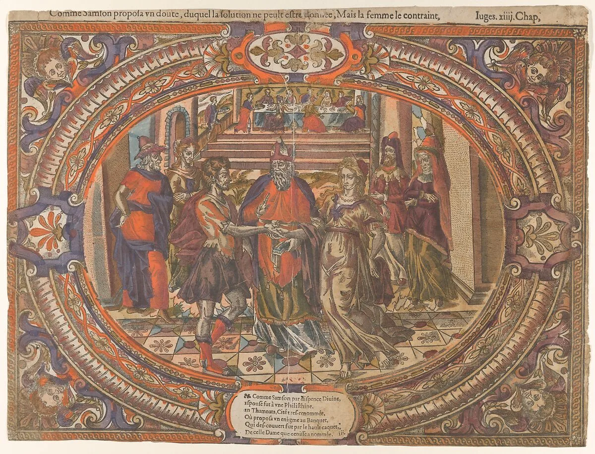Marriage of Samson and the Philistine, from the Story of Samson — Rue de Montorgueil|Denis Fonteney|Anonymous, French, 16th century