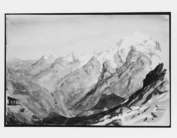 Ortler Spitz from Summit of Stelvio Pass (from Switzerland 1869 Sketchbook) — John Singer Sargent