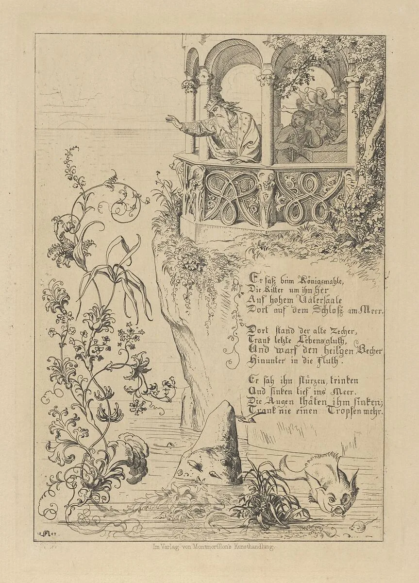 Illustrated Poem "The King of Thule" (Der Koenig von Thule – Goethe) — Johann Wolfgang von Goethe|Eugen Neureuther|Montmorillon'sche Kunsthandlung