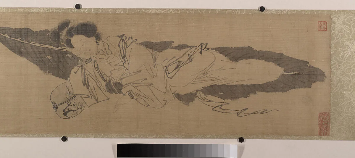 明 佚名 唐寅(僞款) 蕉葉仕女圖 卷|Beauty Sleeping on a Banana Leaf — Tang Yin