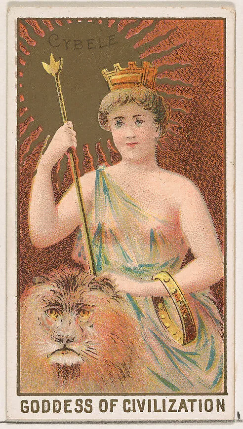 Cybele, Goddess of Civilization, from the Goddesses of the Greeks and Romans series (N188) issued by Wm. S. Kimball & Co. — Ketterlinus Lithography Company|William S. Kimball & Company