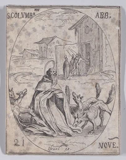 S. Colomban, abbé (St. Colomban, Abbot), November 21st, from "Les Images De Tous Les Saincts et Saintes de L'Année" (Images of All of the Saints and Religious Events of the Year)