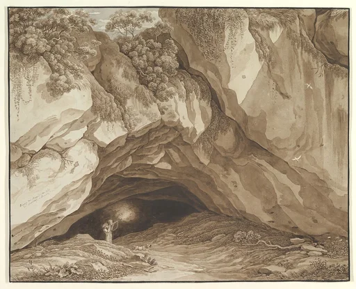 Rocky Landscape with Hunters