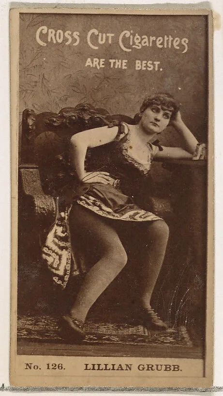 Card Number 126, Lillian Grubb, from the Actors and Actresses series (N145-2) issued by Duke Sons & Co. to promote Cross Cut Cigarettes — W. Duke, Sons & Co.