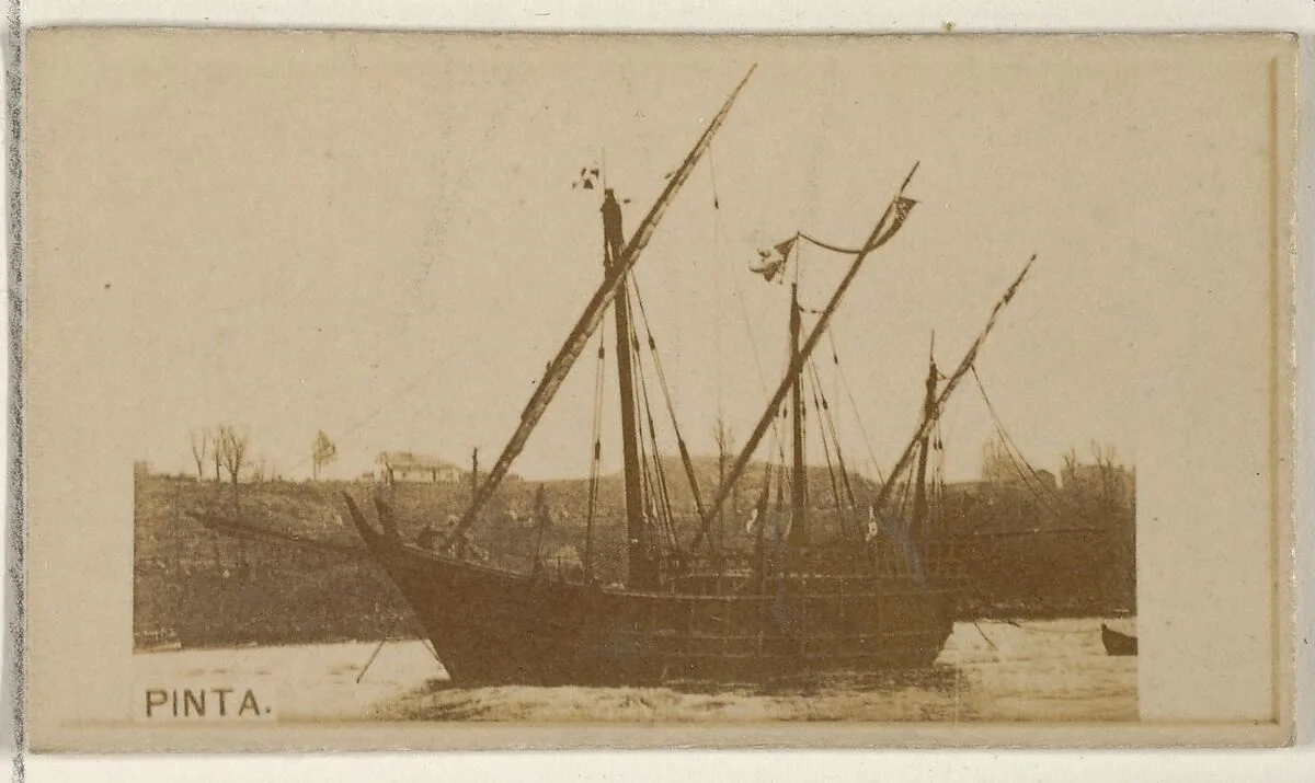 Pinta, from the Famous Ships series (N50) for Virginia Brights Cigarettes — Allen & Ginter
