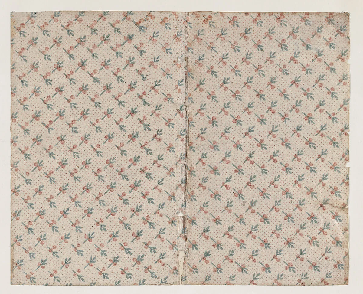 Sheet with dot grid pattern with bouquets — Anonymous