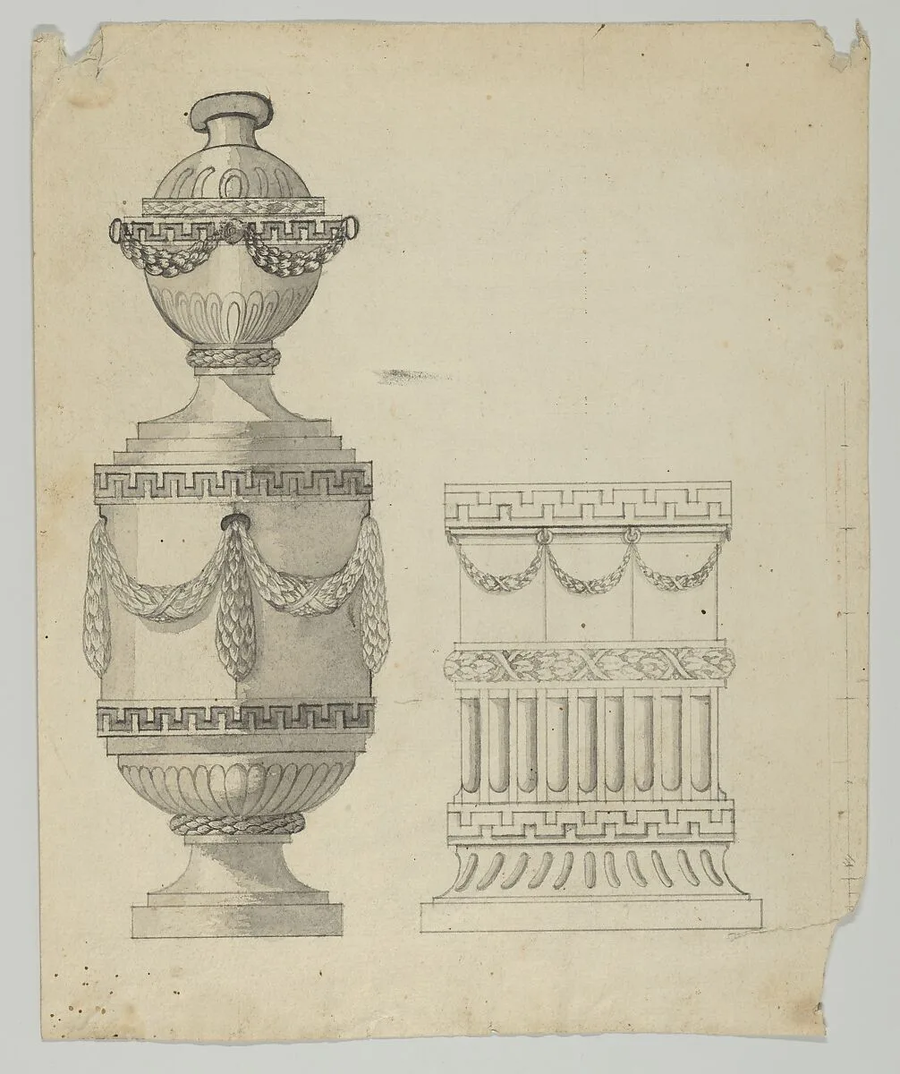 Design for a container and a base — Anonymous, German, 19th century