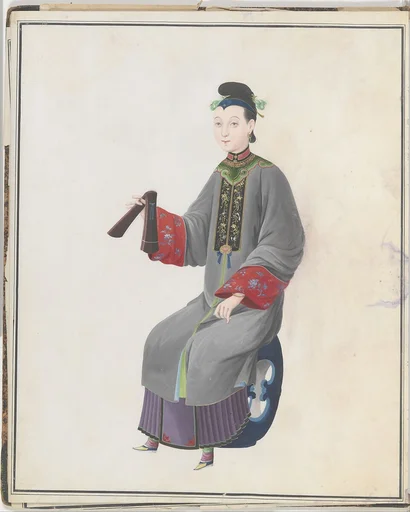 Watercolor of musician playing paiban