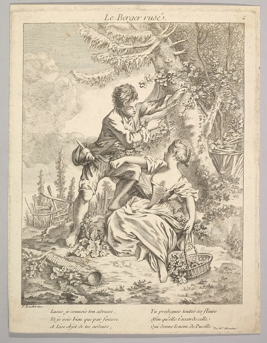 The Sly Shepherd — François Boucher|Gabriel Huquier|Anonymous, French, 18th century