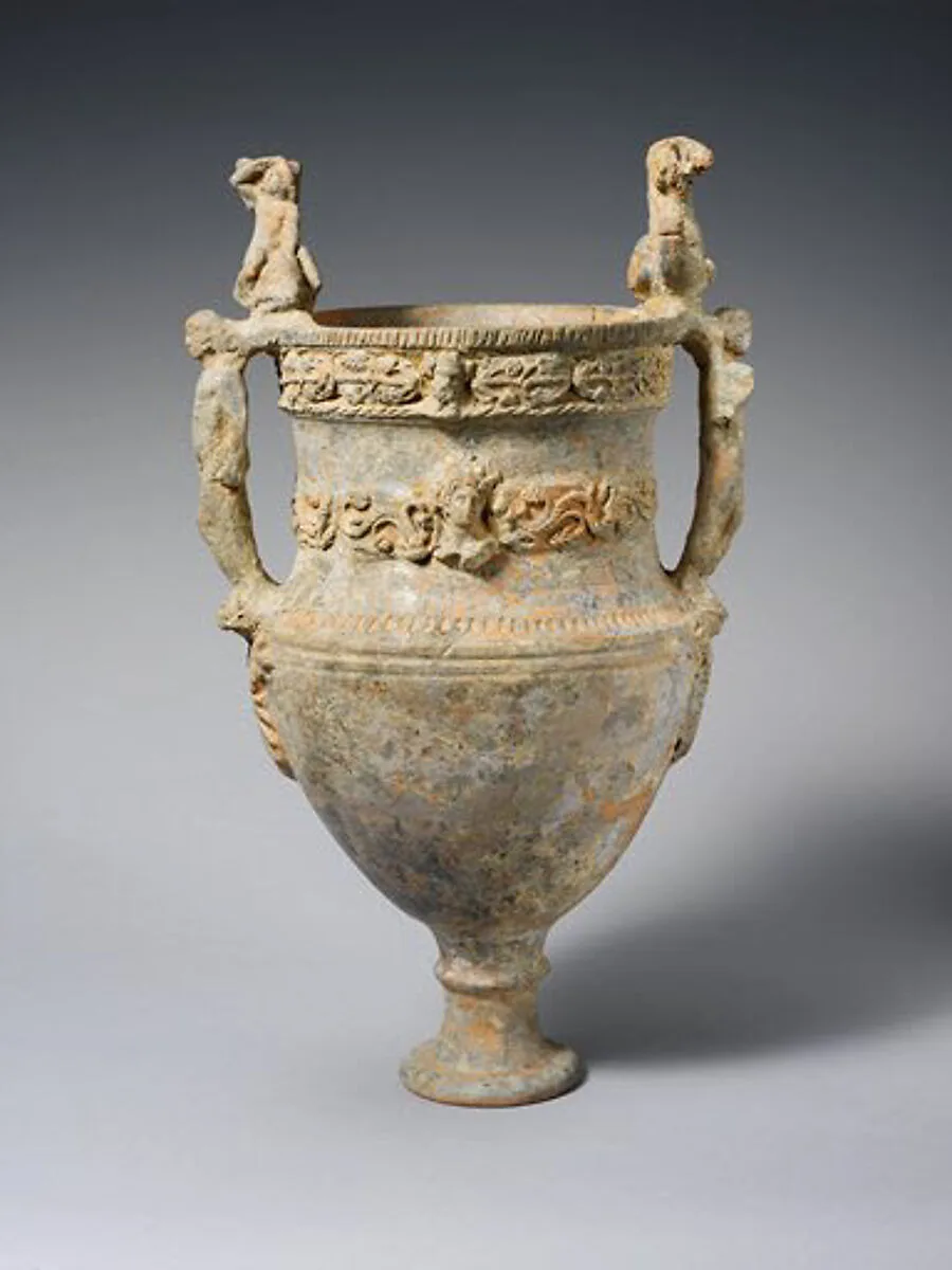 Terracotta volute-krater (bowl for mixing wine and water) — Bolsena Group