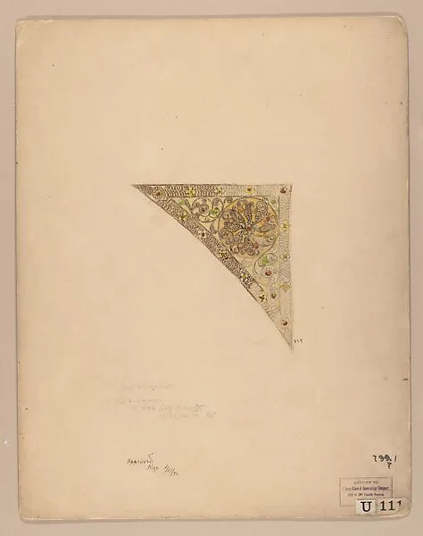 Design for a filigree spandrel — Louis C. Tiffany|Tiffany Glass and Decorating Company