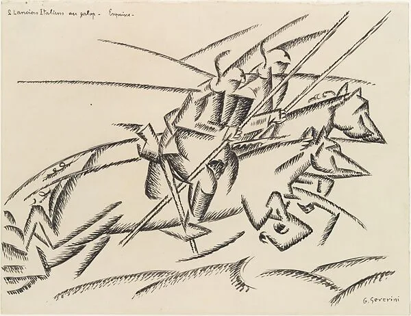 Two Italian Lancers at a Gallop — Gino Severini