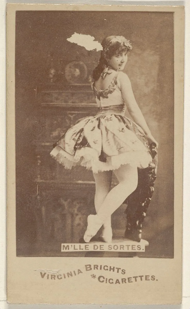 M'lle de Sortes, from the Actors and Actresses series (N45, Type 6) for Virginia Brights Cigarettes — Allen & Ginter