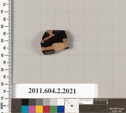 Terracotta fragment of an askos (flask with a spout and handle over the top)