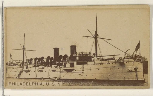 Philadelphia, U.S.N., from the Famous Ships series (N50) for Virginia Brights Cigarettes