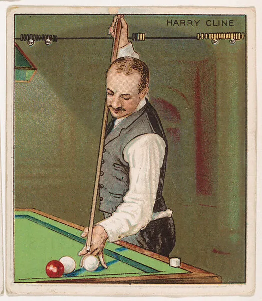 Harry P. Cline, BIlliards, from Mecca & Hassan Champion Athlete and Prize Fighter collection, 1910 — Mecca Cigarettes