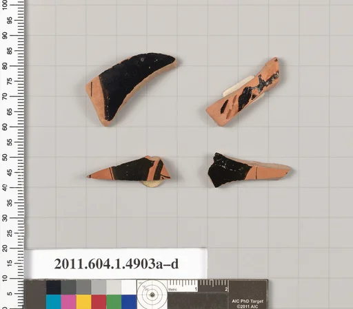 Terracotta fragments of kylikes (drinking cups)