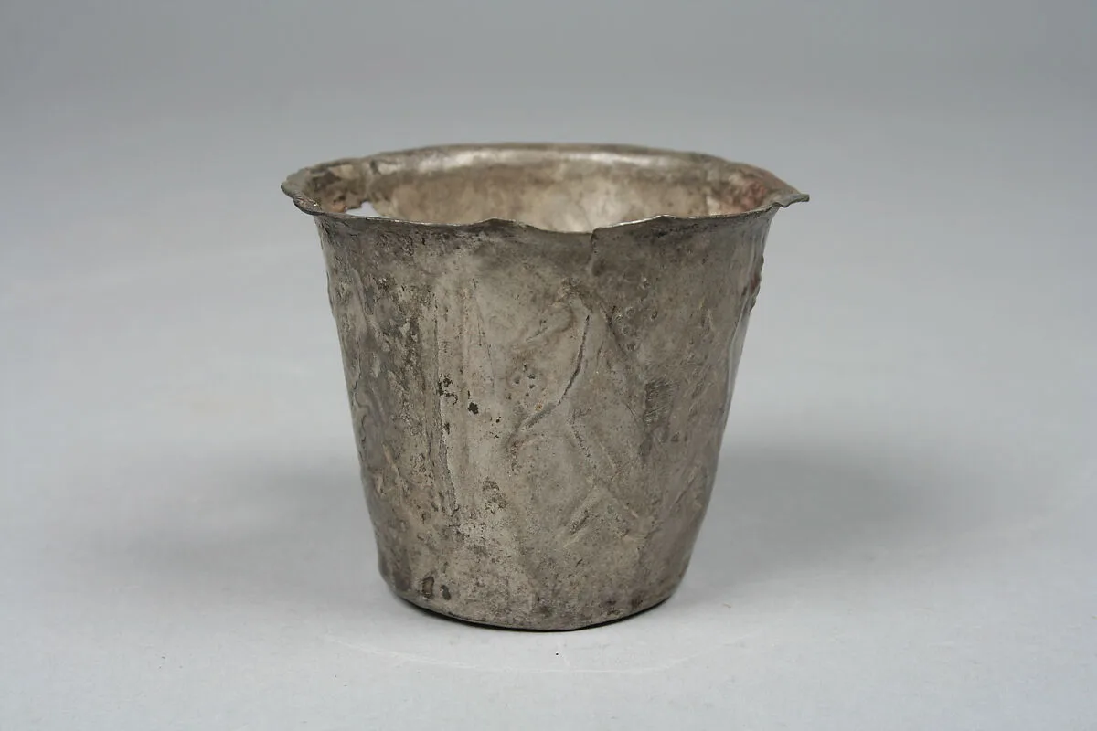 Beaker with embossed plants — Unknown