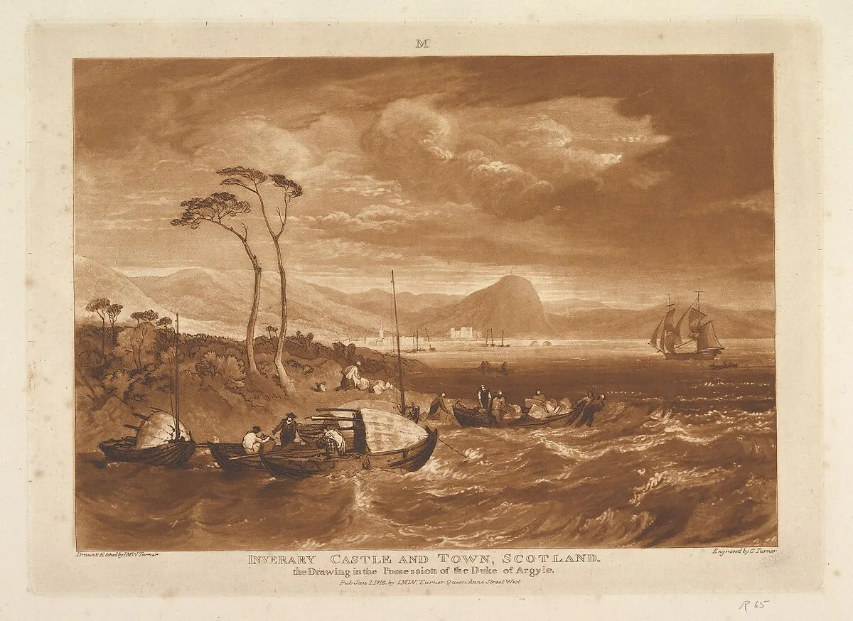 Inverary Castle and Town, Scotland (Liber Studiorum, part XIII, plate 65) — Joseph Mallord William Turner|Joseph Mallord William Turner|Charles Turner