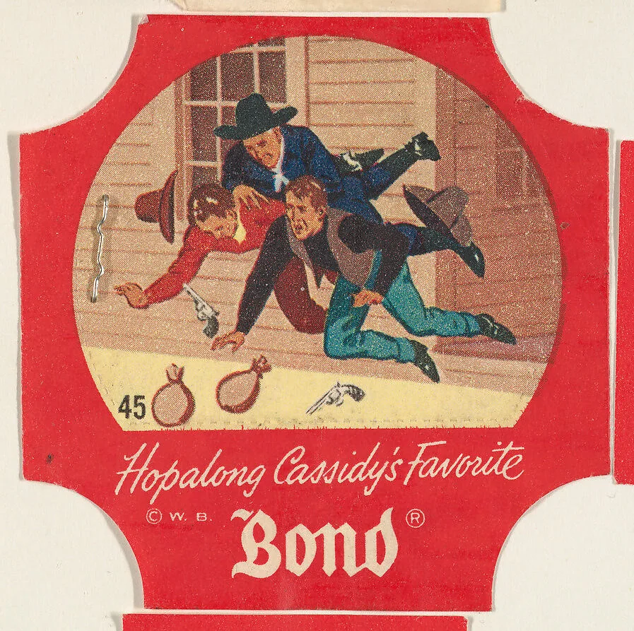 No. 45, from the Hopalong Cassidy bread labels series (D290-8) issued by Bond Bread — Bond Bread|Warner Bros