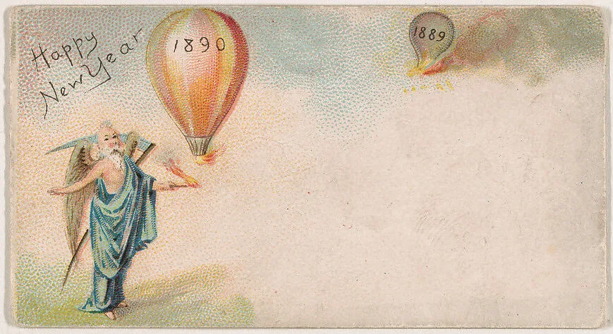 Happy New Year 1890, from the New Years 1890 series (N227) issued by Kinney Bros. — Kinney Brothers Tobacco Company