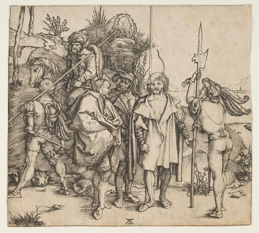 Five Foot Soldiers and a Mounted Turk