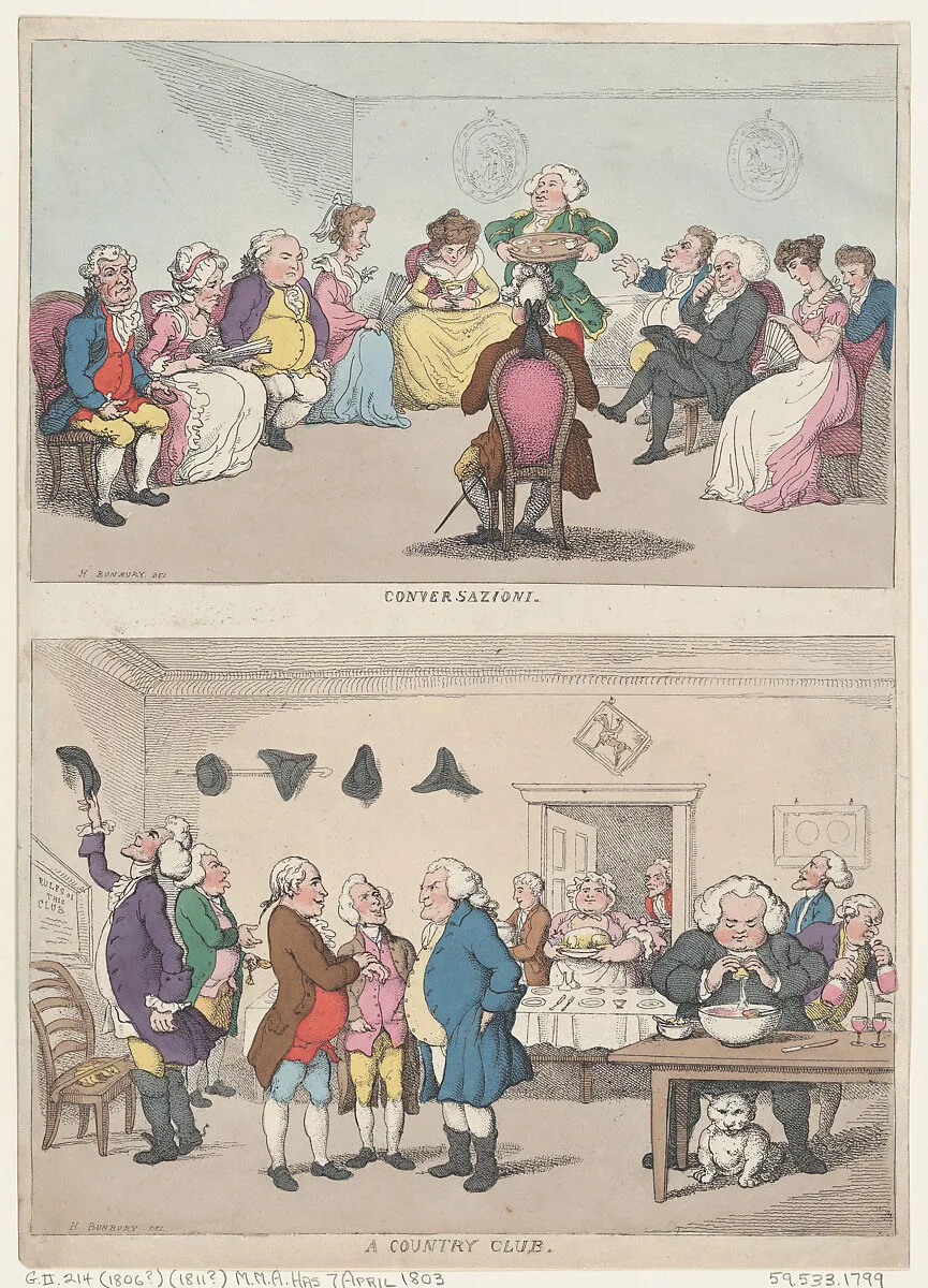 Conversazione, and A Country Club — Henry William Bunbury|Thomas Rowlandson