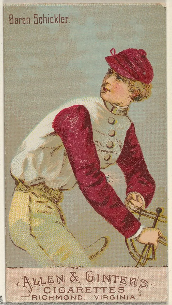 Baron Schickler, from the Racing Colors of the World series (N22b) for Allen & Ginter Cigarettes — Allen & Ginter