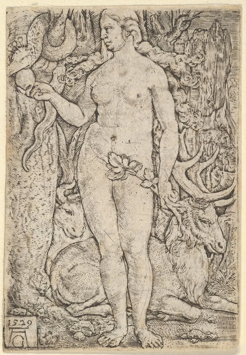 Eve with a Stag — Heinrich Aldegrever