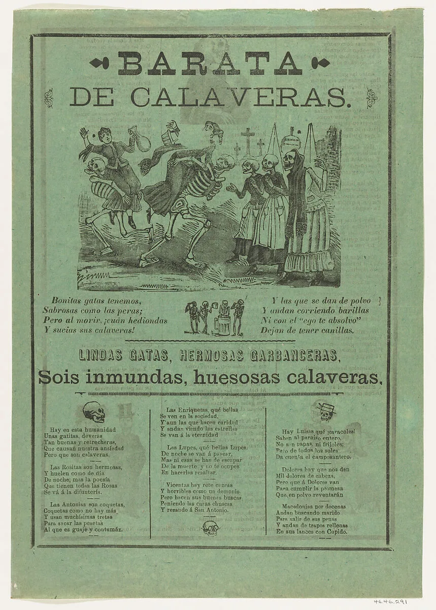 The sale of skeletons — José Guadalupe Posada|Antonio Vanegas Arroyo