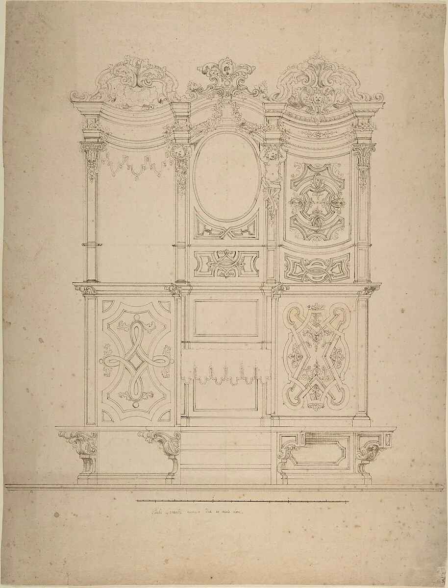Design for the Ornamentation of a Wall or a Private Altar — Anonymous, Italian, Piedmontese, 18th century