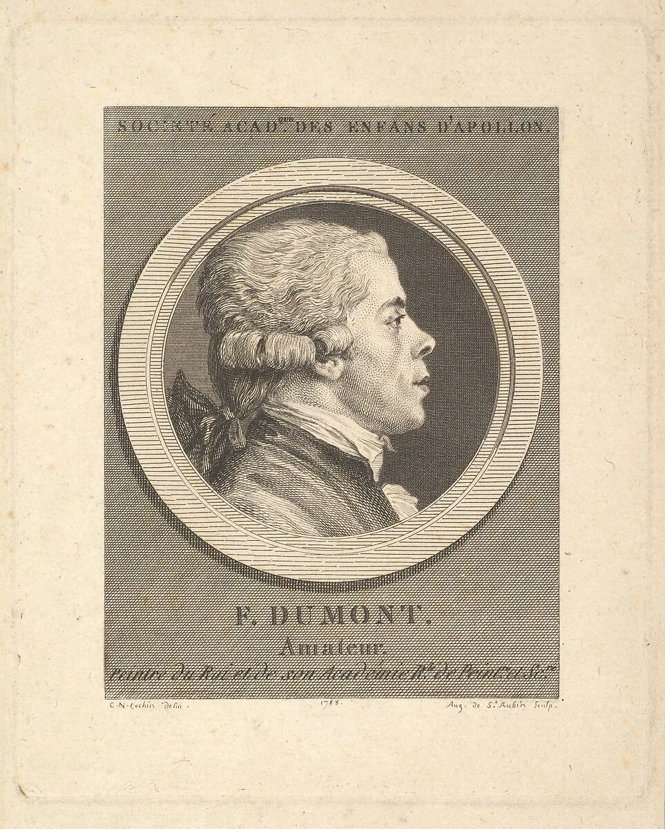 Portrait of François Dumont — Augustin de Saint-Aubin|Charles Nicolas Cochin II