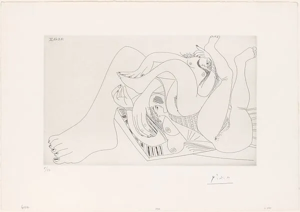Two Women Romping on a Beach Mat, from 347 Suite — Pablo Picasso|Aldo and Piero Crommelynck|Galerie Louise Leiris