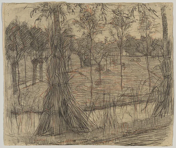 Farmyard with Sheep (recto); Female Nude (verso) — Piet Mondrian