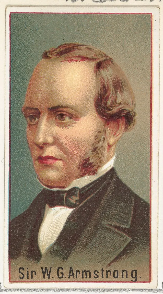 Sir W. G. Armstrong, printer's sample for the World's Inventors souvenir album (A25) for Allen & Ginter Cigarettes — Allen & Ginter