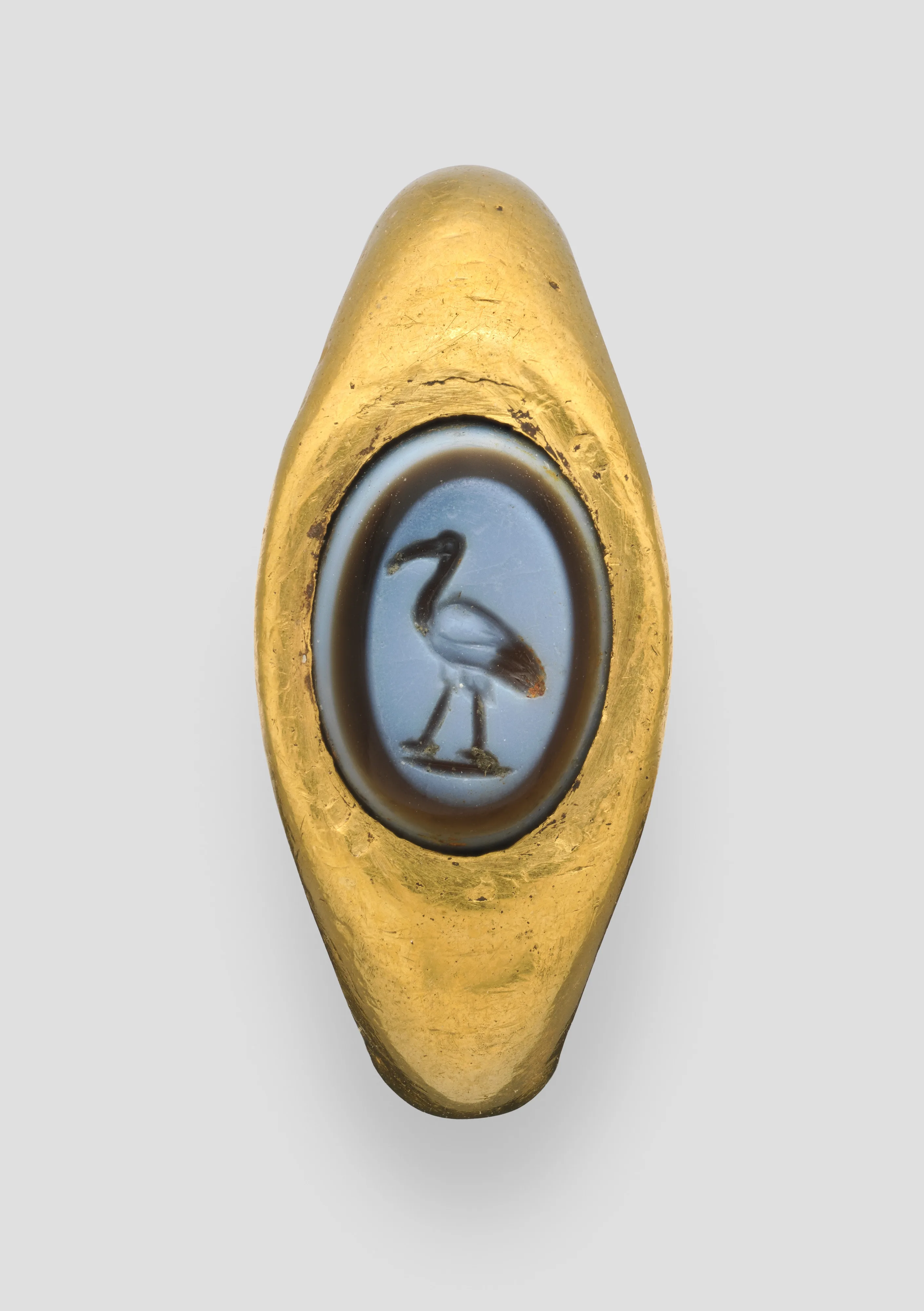 Ring with a nicolo intaglio of an ibis — Unknown