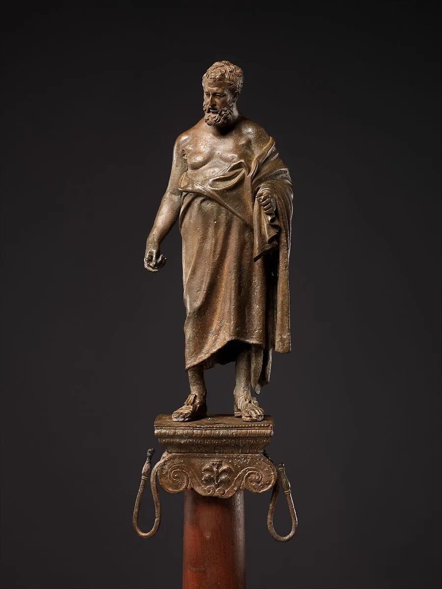 Bronze statuette of a philosopher on a lamp stand — Unknown