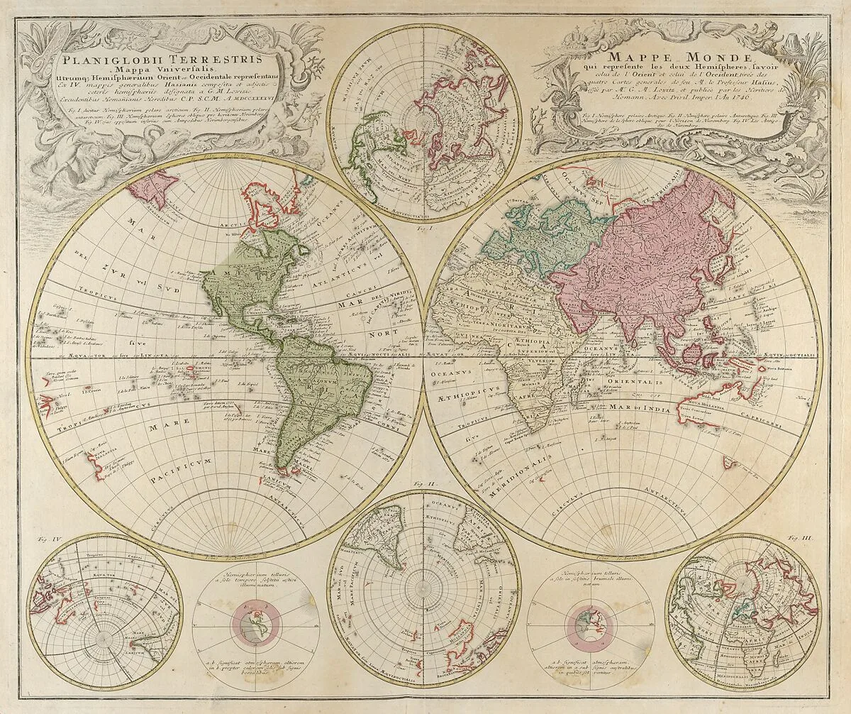 Planiglobii Terrestris Mappa Universalis... — Homann Heirs|Johann Baptist Homann
