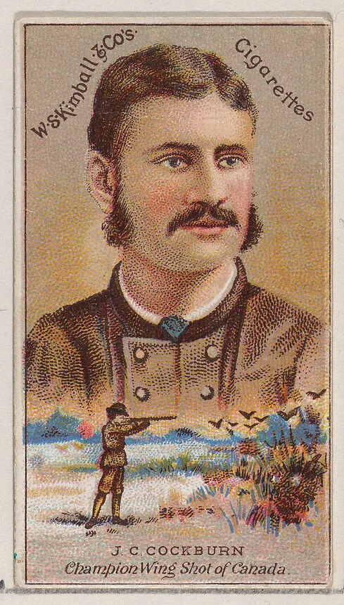 J.C. Cockburn, Champion Wing Shot of Canada, from the Champions of Games and Sports series (N184, Type 1) issued by W.S. Kimball & Co. — W.S. Kimball & Co.