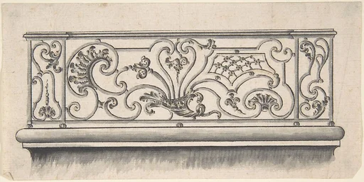 Design for iron work balcony, with alternate