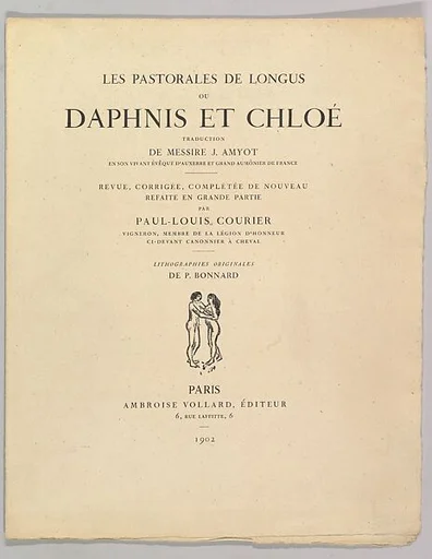 Proof of front matter, from "Daphnis et Chloe" by Longus