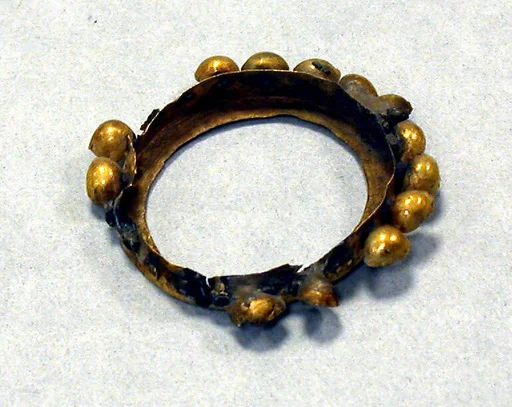 Hammered Gold Band with Bells