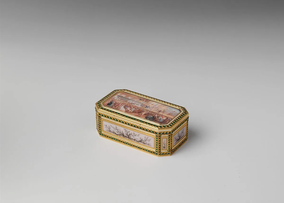 Snuffbox with theatrical scenes of a rope dancer and a puppet show — Henri Joseph van Blarenberghe|Joseph Etienne Blerzy|Louis Nicolas van Blarenberghe