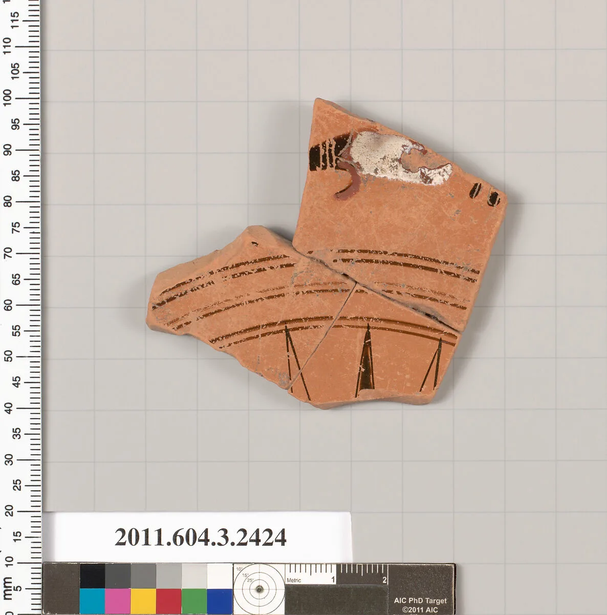 Terracotta fragment of a kylix: eye-cup (drinking cup) — Unknown